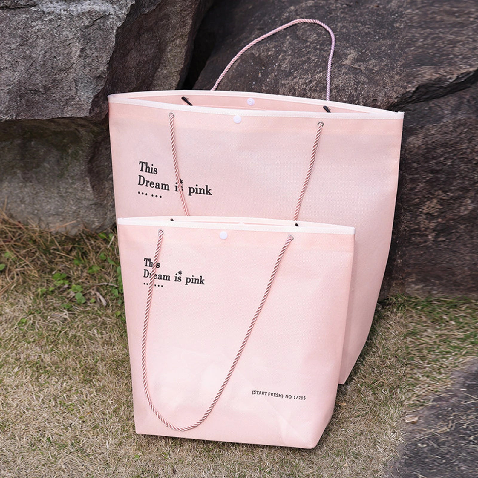 Stitched Non-Woven Garment Packaging Bags — 7 Styles — Inverted Trapezoid — Pink