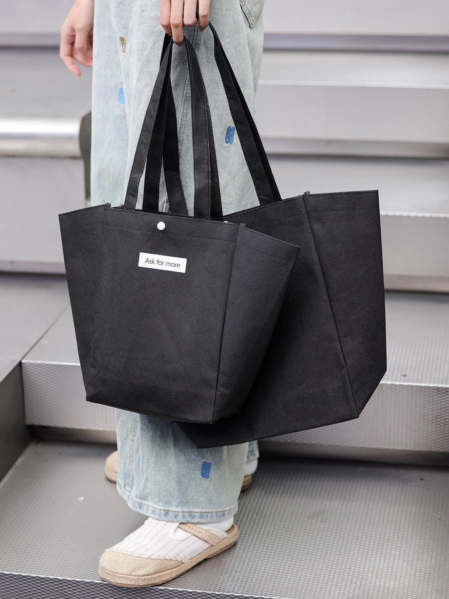 Stitched Non-Woven Tote Bags — 2 Styles product view 2