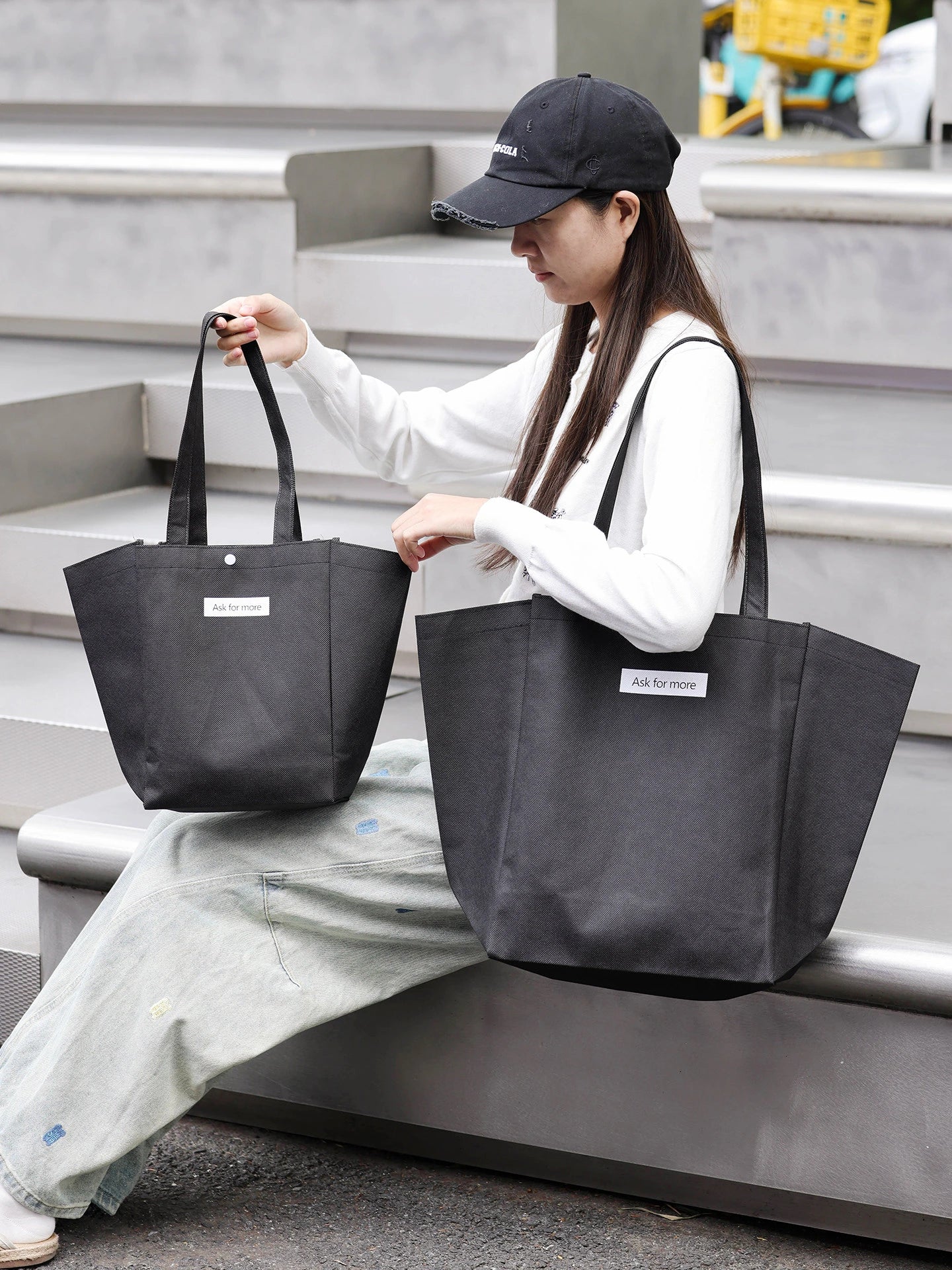 Stitched Non-Woven Tote Bags — 2 Styles product view 5