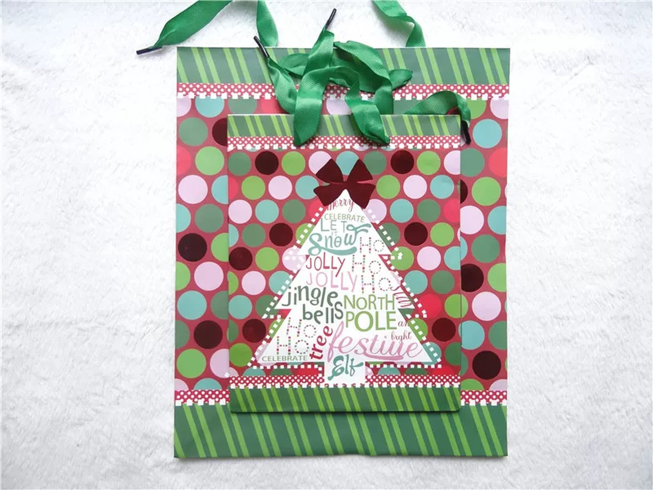 Structured Christmas Gift Bags with Carry Handles – product view