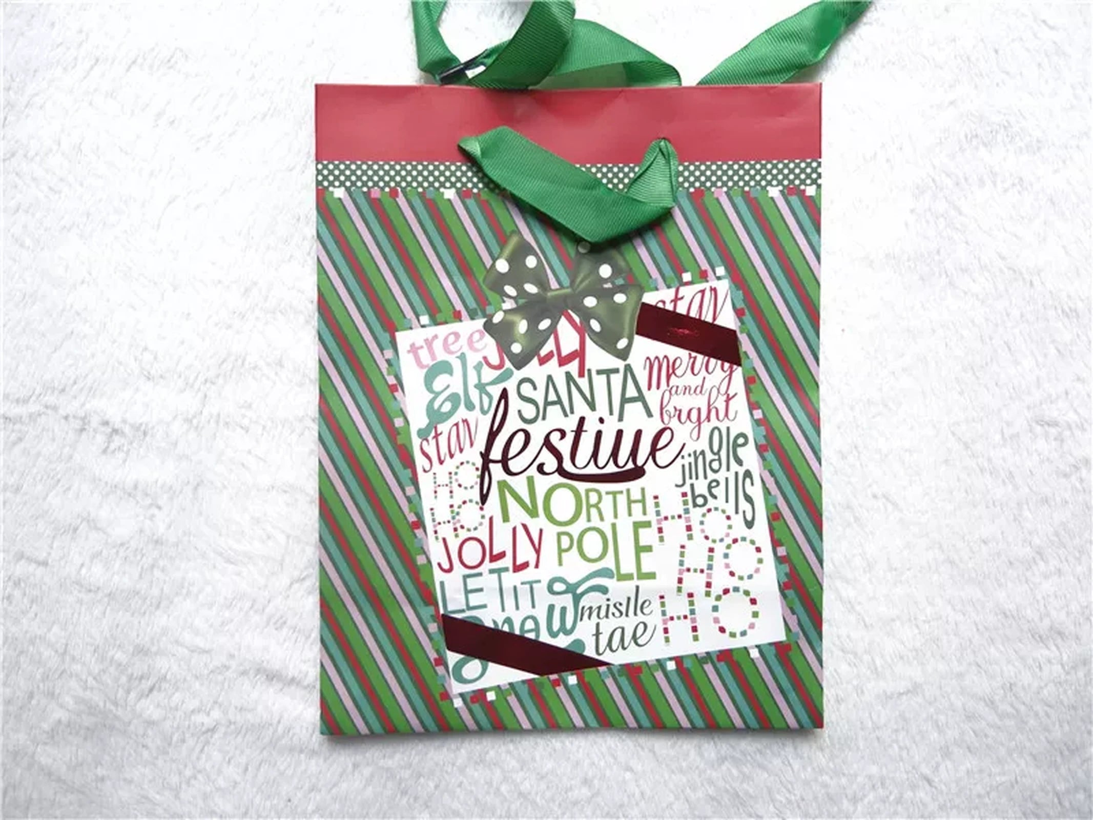 Structured Christmas Gift Bags with Carry Handles – product view