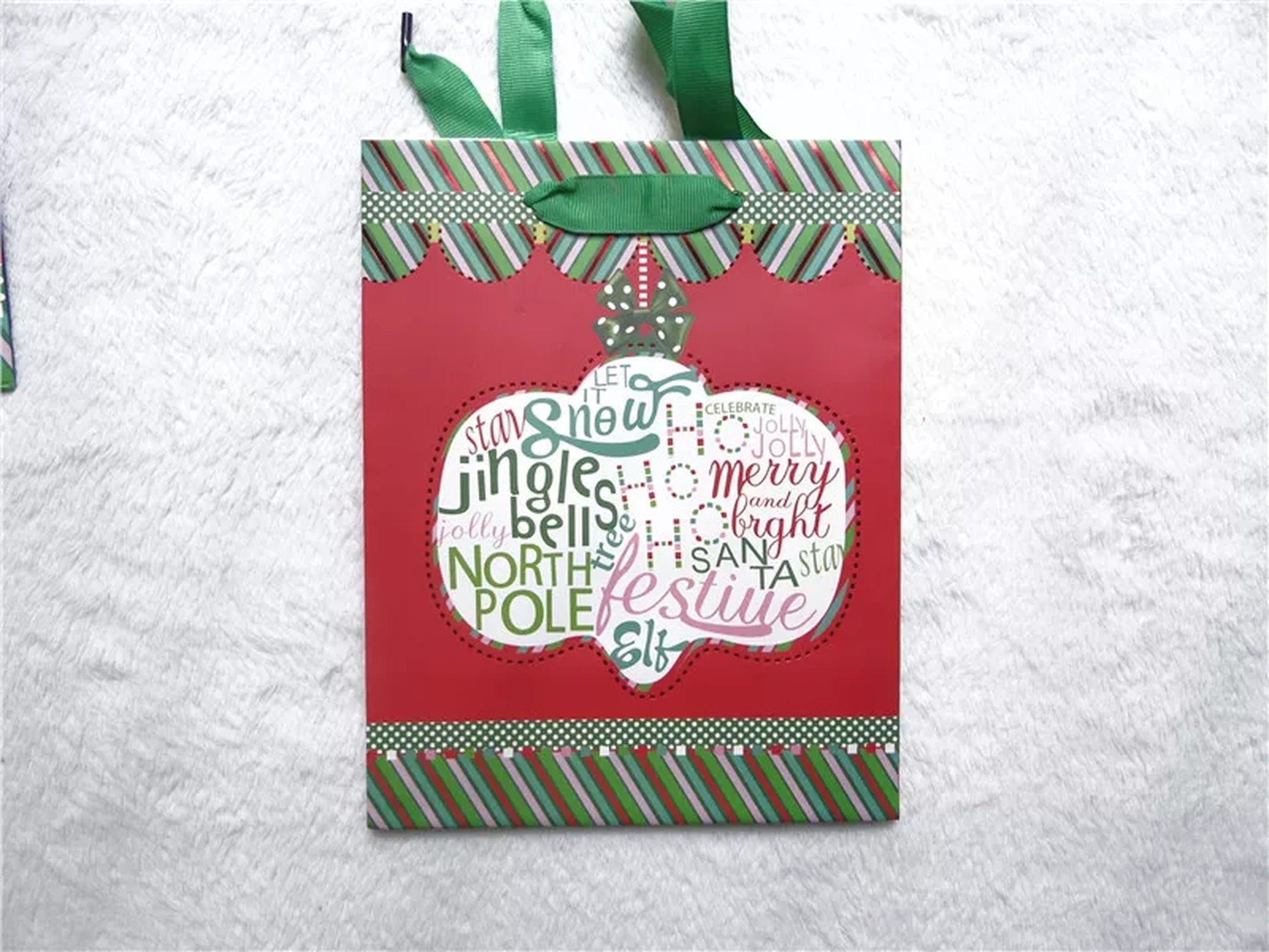 Structured Christmas Gift Bags with Carry Handles – product view