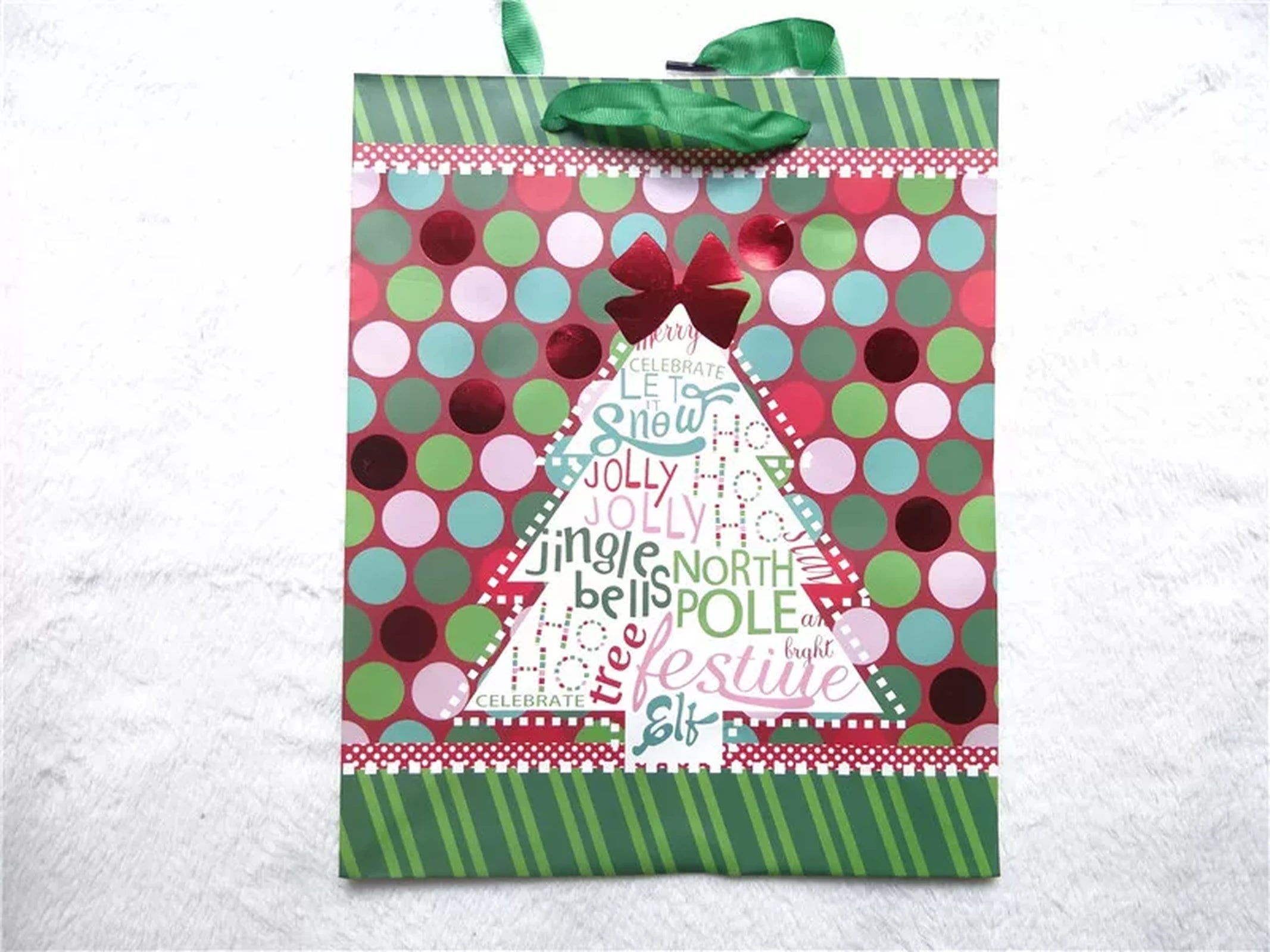 Structured Christmas Gift Bags with Carry Handles – product view