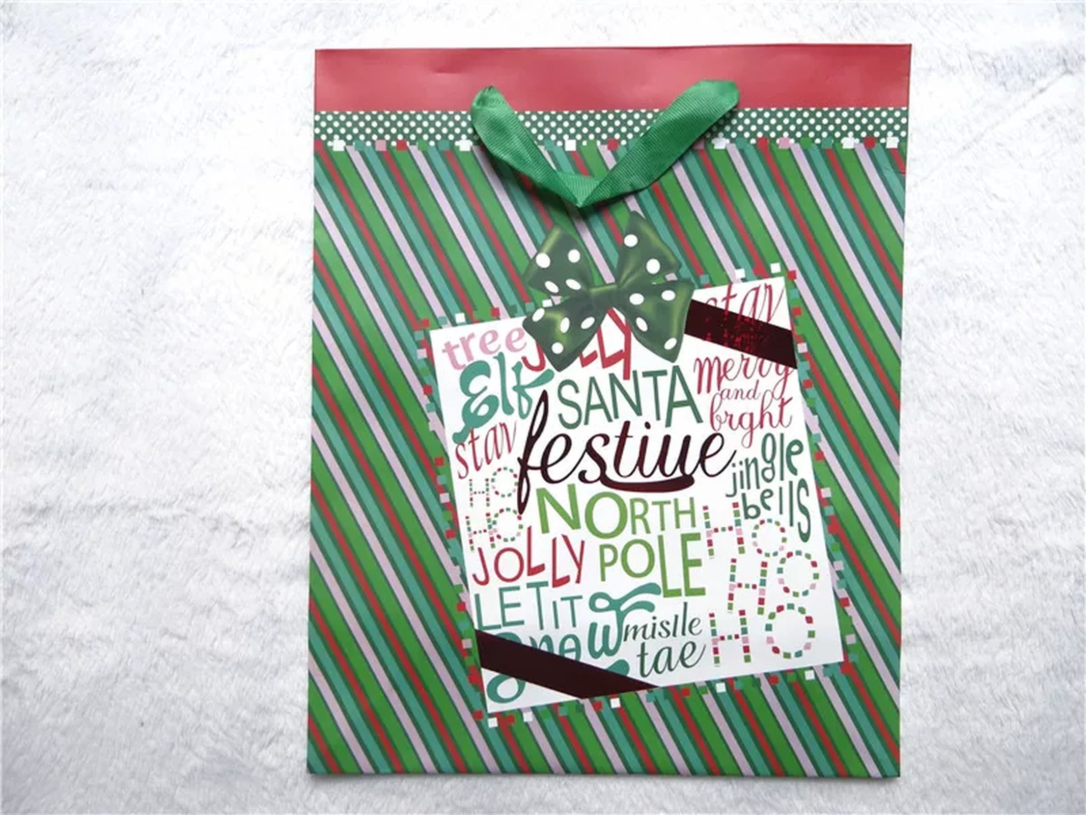 Structured Christmas Gift Bags with Carry Handles – product view