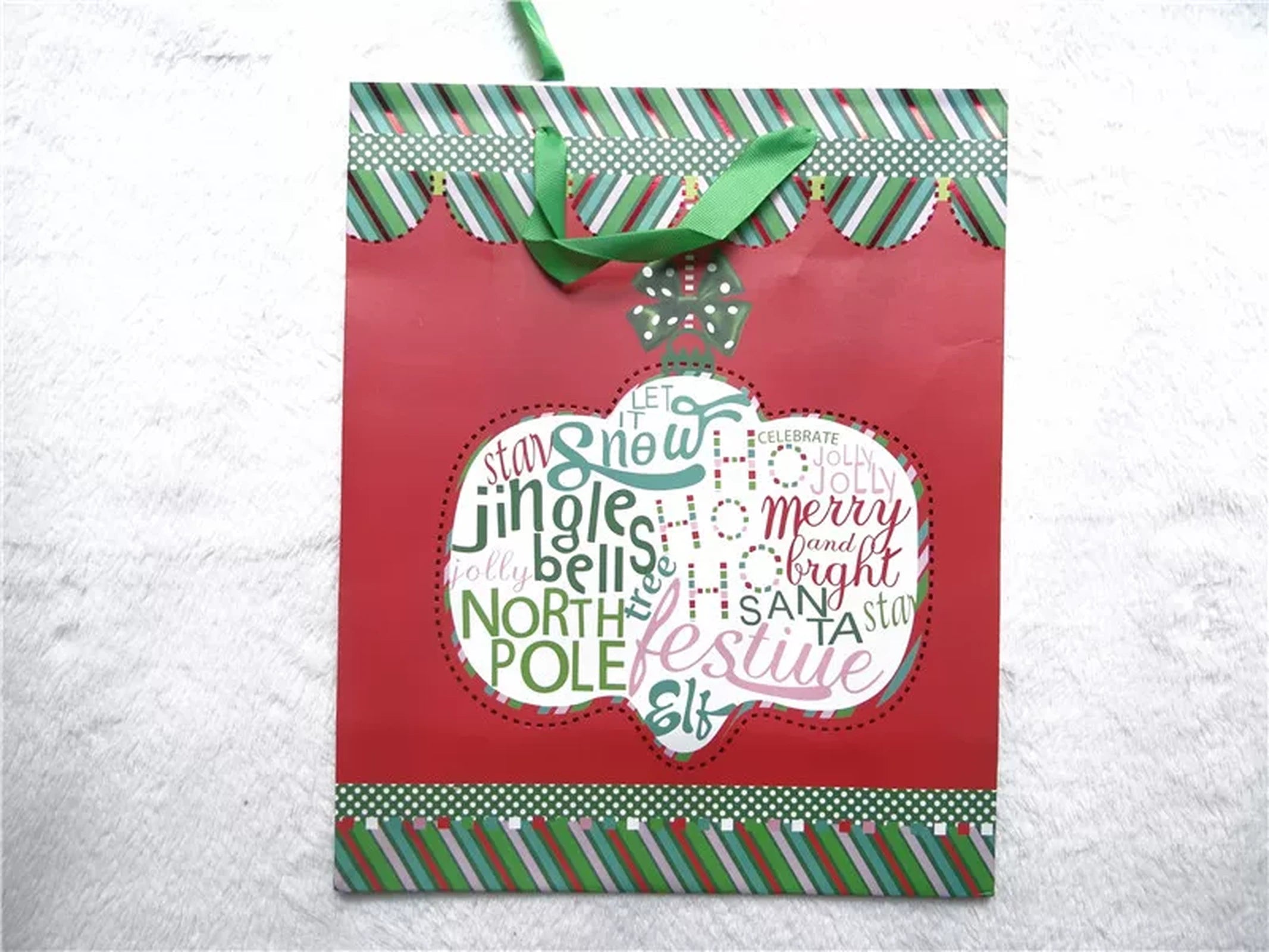 Structured Christmas Gift Bags with Carry Handles – product view