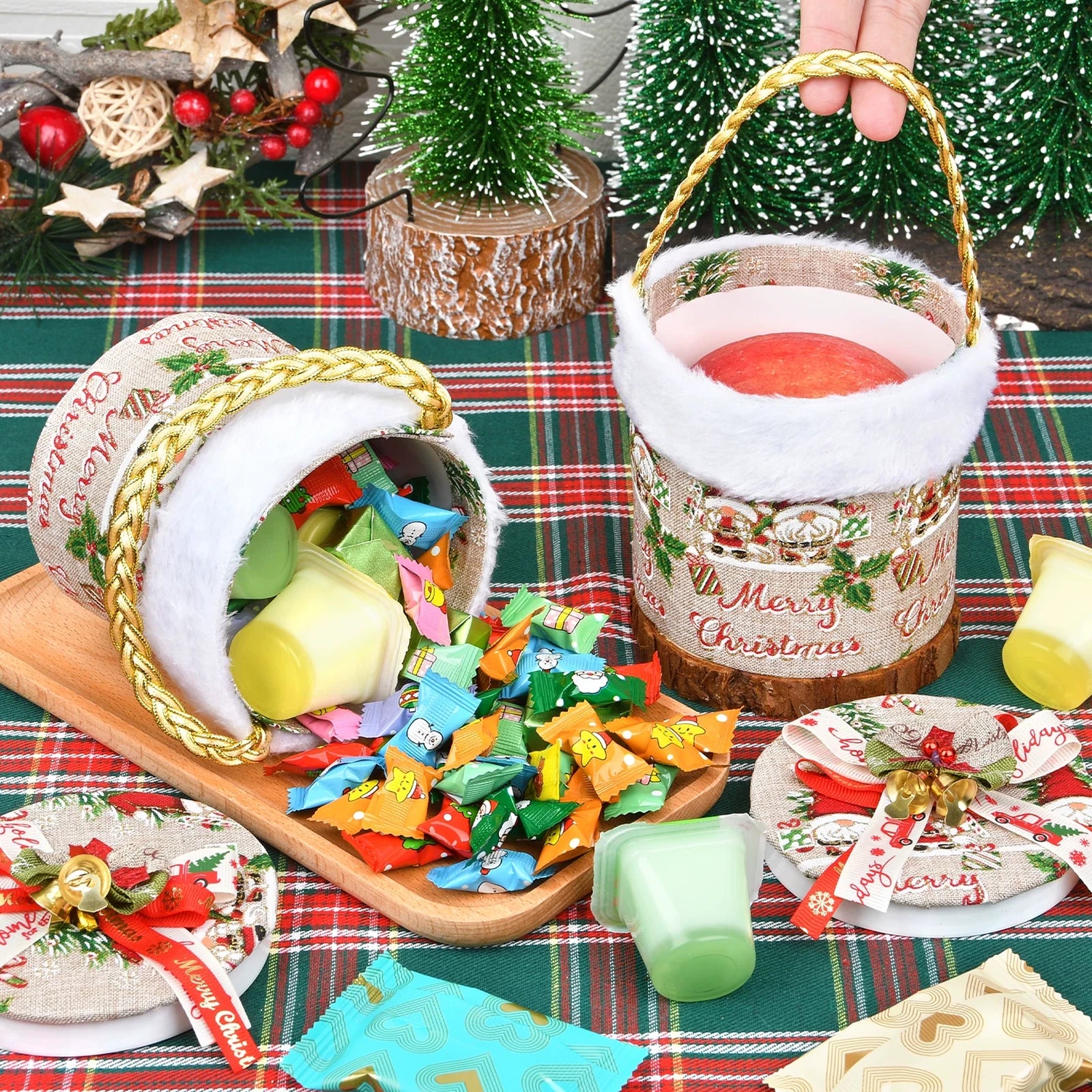 Structured Christmas Gift Containers with Rope Handles – product view 02