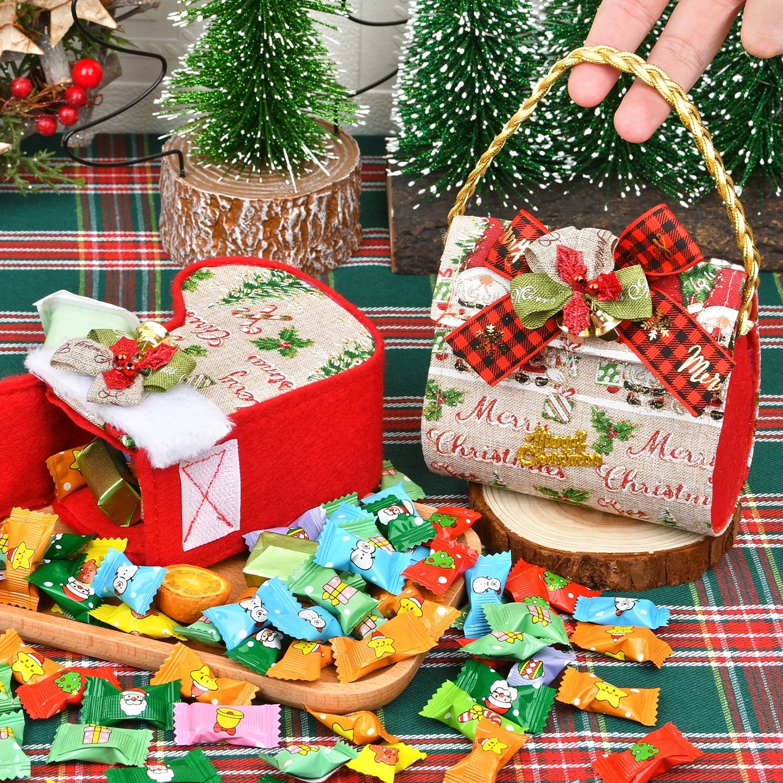 Structured Christmas Gift Containers with Rope Handles – product view 04