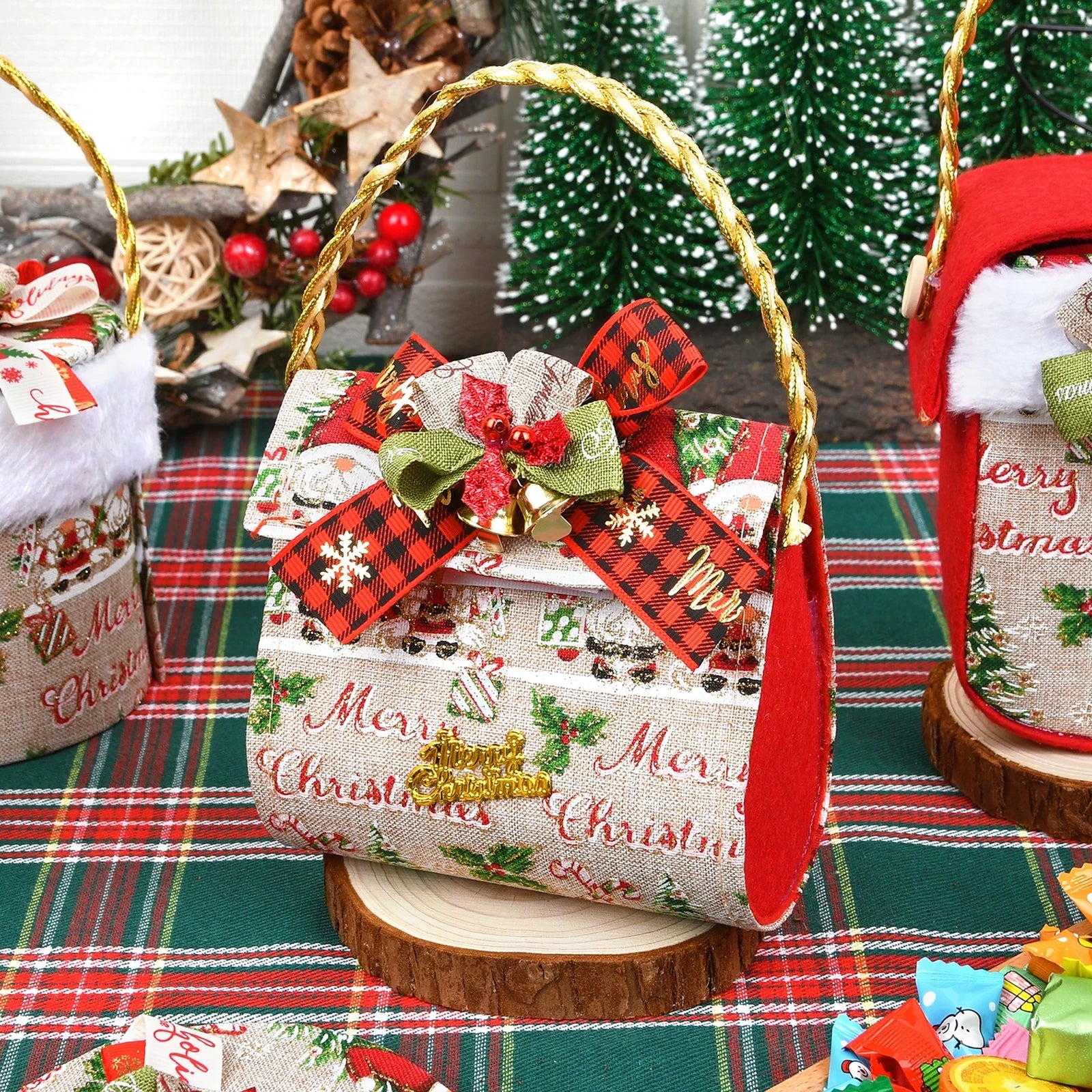 Structured Christmas Gift Containers with Rope Handles – product view 05
