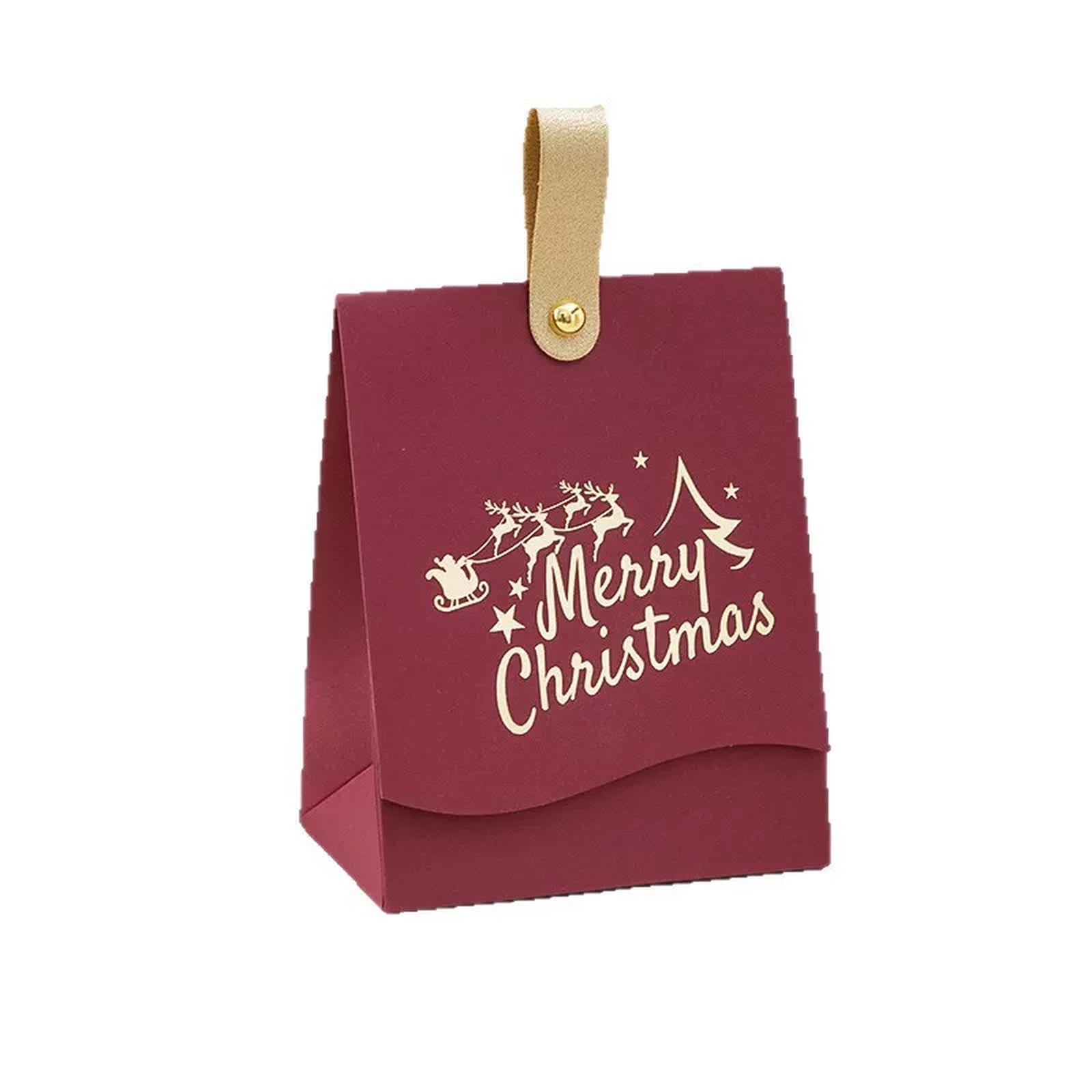 Stud-Closure Christmas Favor Boxes with Carry Tabs – product view