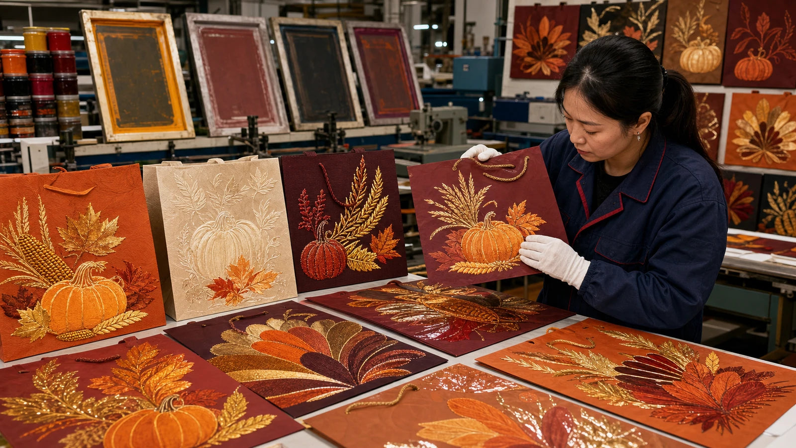 thanksgiving bag printing finishing options