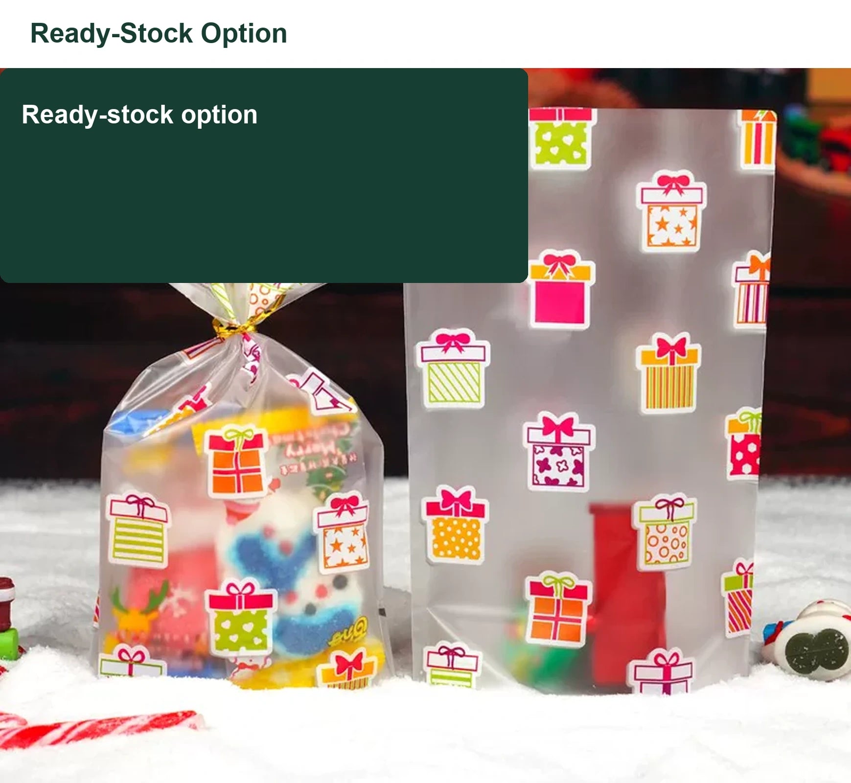 Transparent BOPP Christmas Treat Bags with Tie Closure – option 13