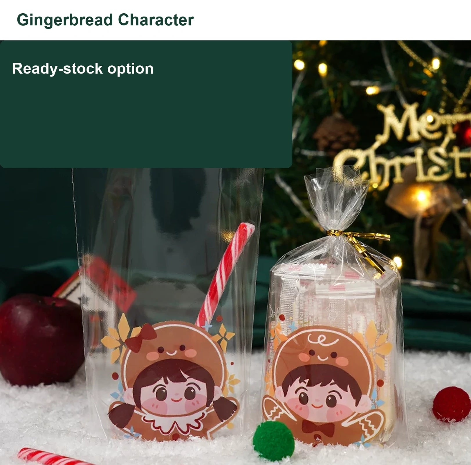 Transparent OPP Christmas Gift Bags with Tie Closure – option 1600523694