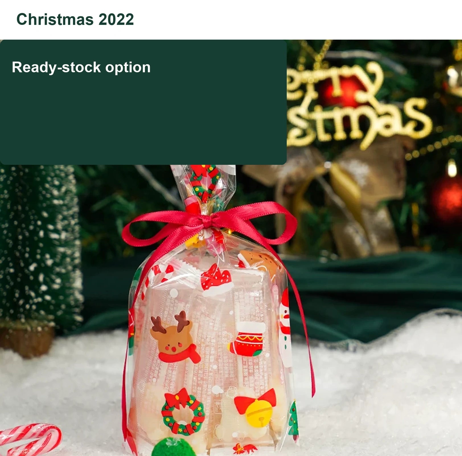 Transparent OPP Christmas Gift Bags with Tie Closure – option 30827606