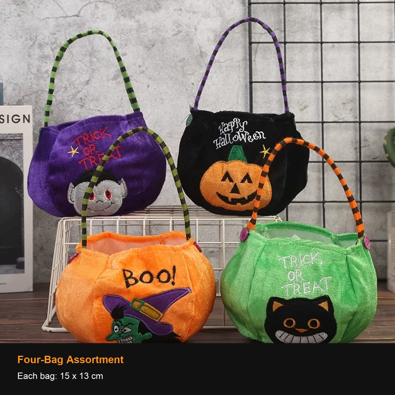 Plush Halloween Treat Bags and Candy Containers - 40385886975