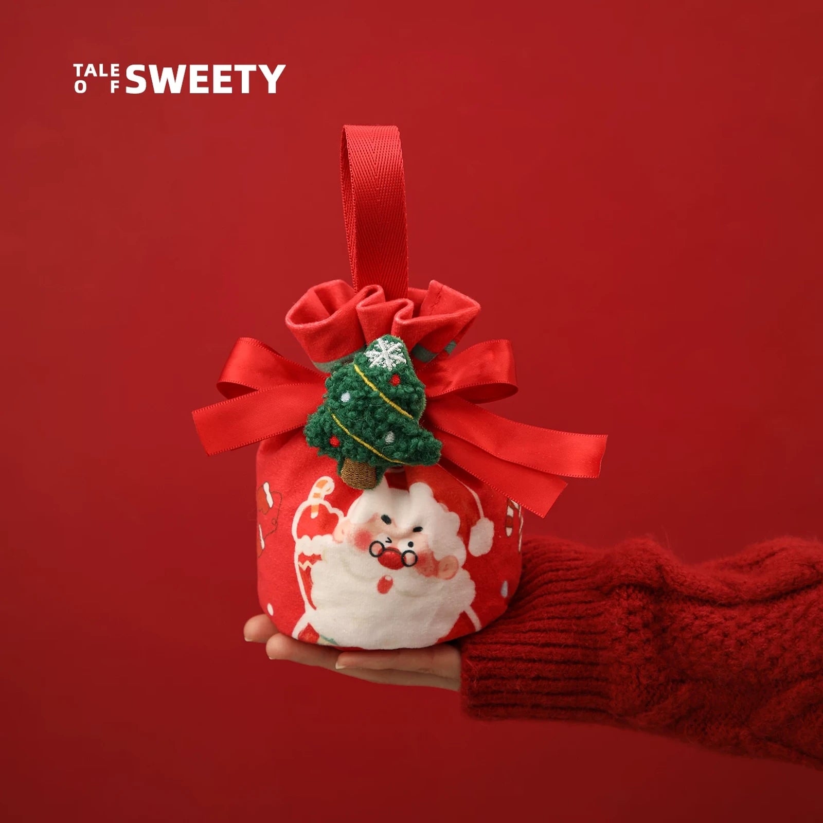 Velvet Christmas Drawstring Gift Bags – product view