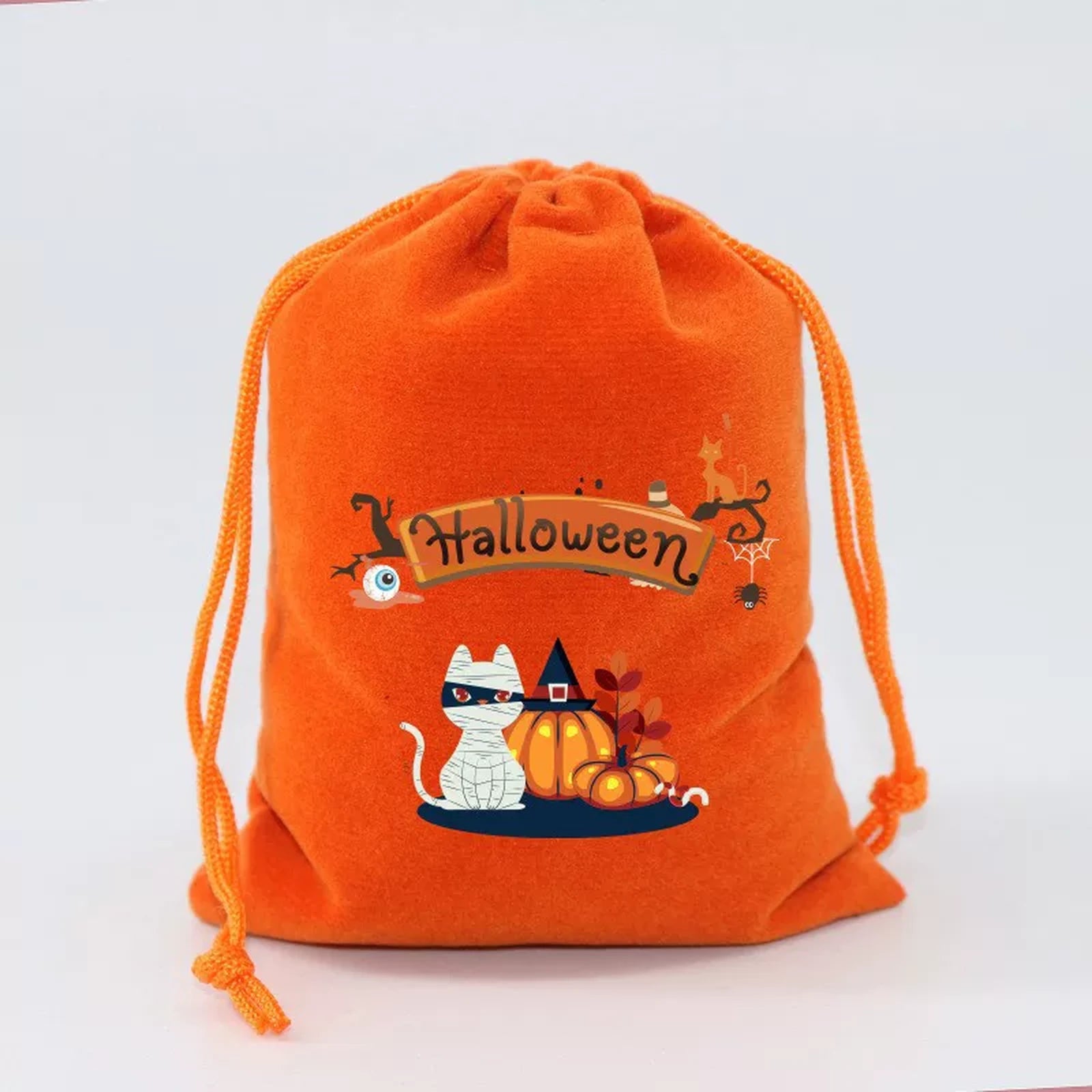 Velvet Drawstring Halloween Treat Pouches