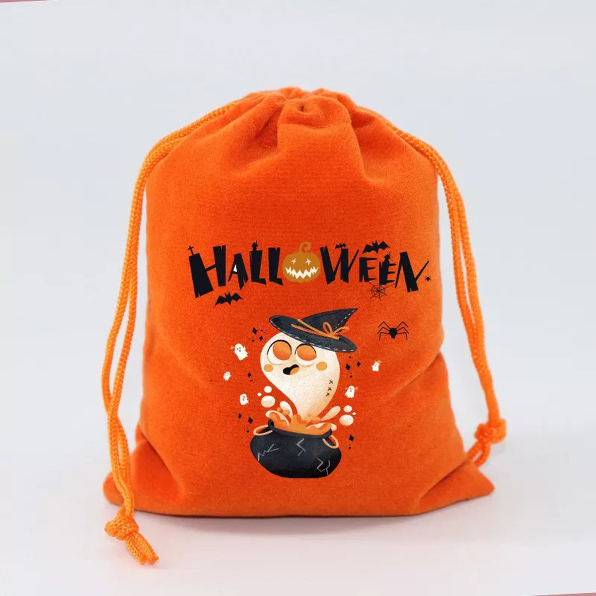Velvet Drawstring Halloween Treat Pouches