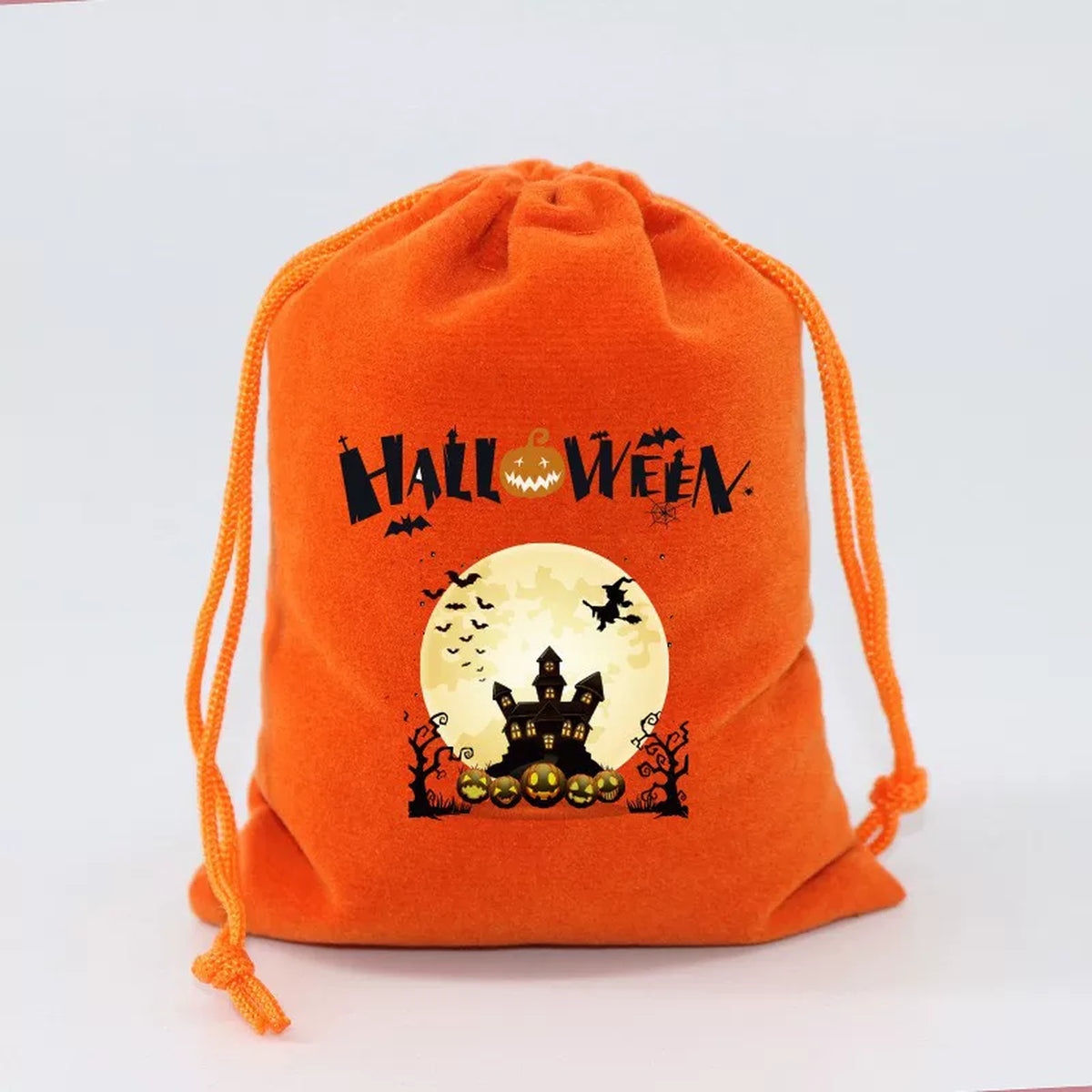 Velvet Drawstring Halloween Treat Pouches