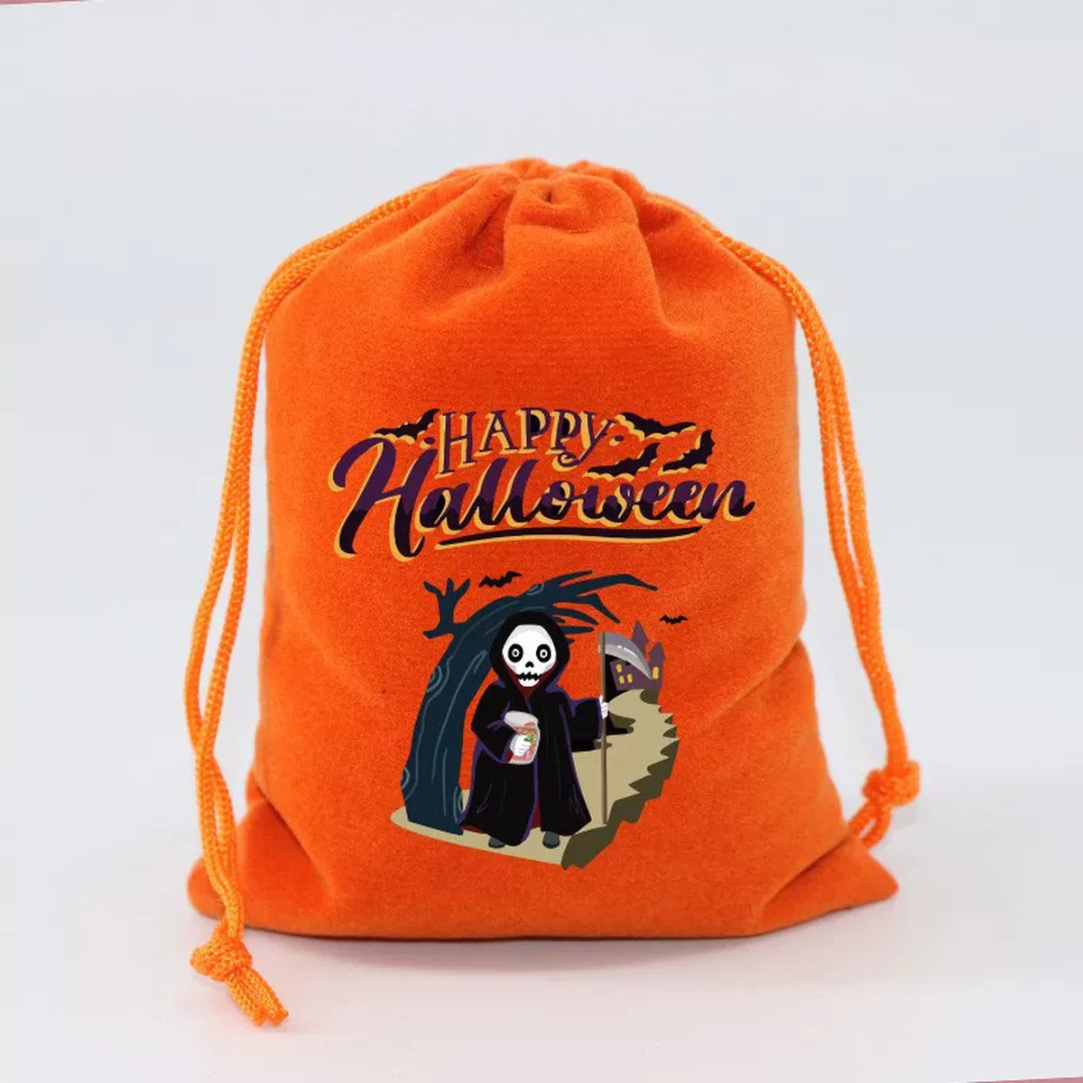 Velvet Drawstring Halloween Treat Pouches