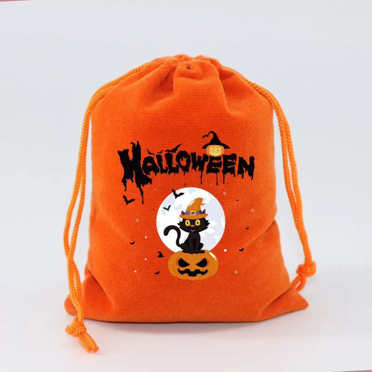 Velvet Drawstring Halloween Treat Pouches