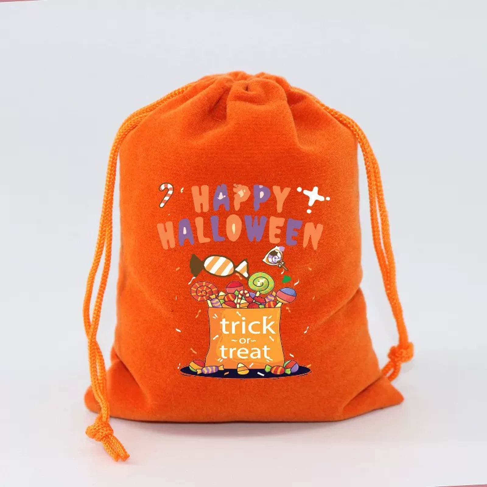 Velvet Drawstring Halloween Treat Pouches