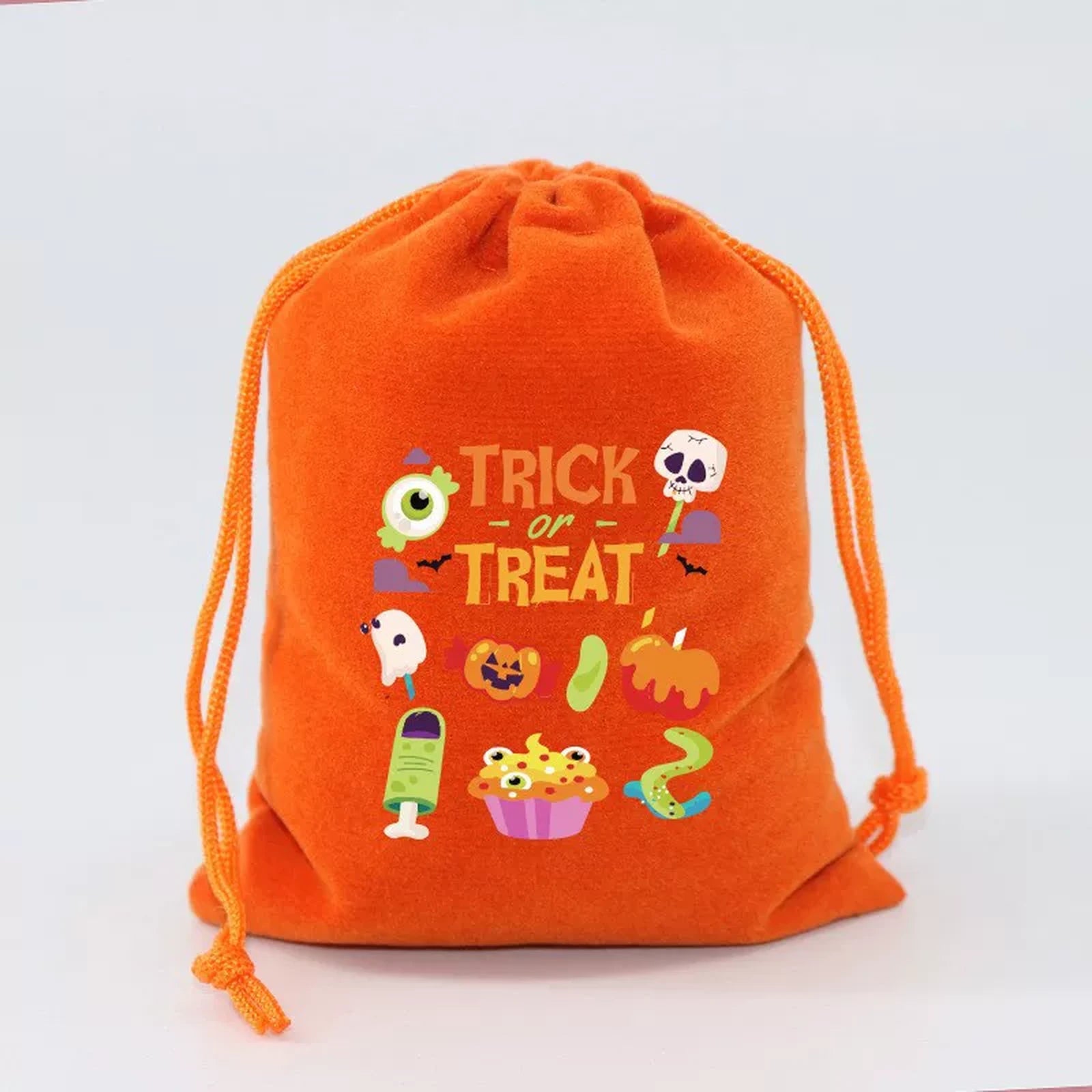 Velvet Drawstring Halloween Treat Pouches