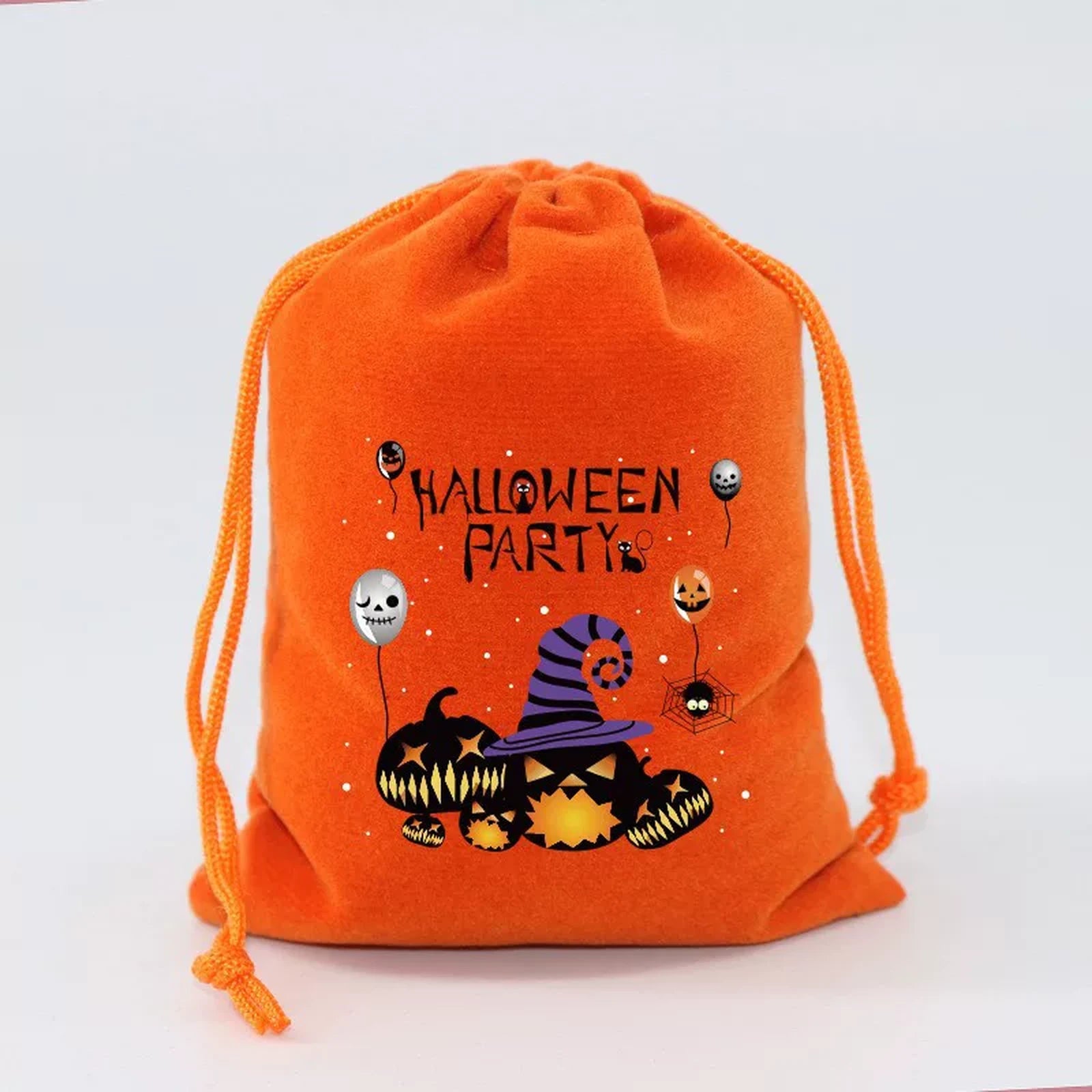 Velvet Drawstring Halloween Treat Pouches