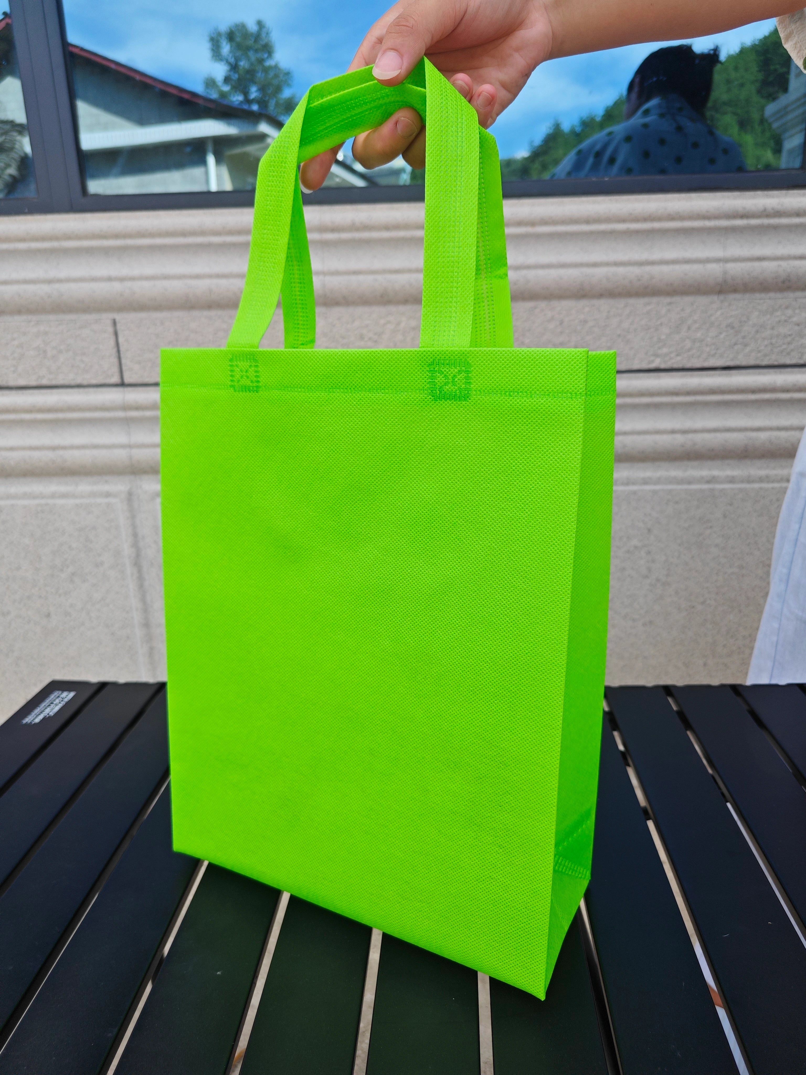 Apple Green vertical non-woven tote bags — 30 colors