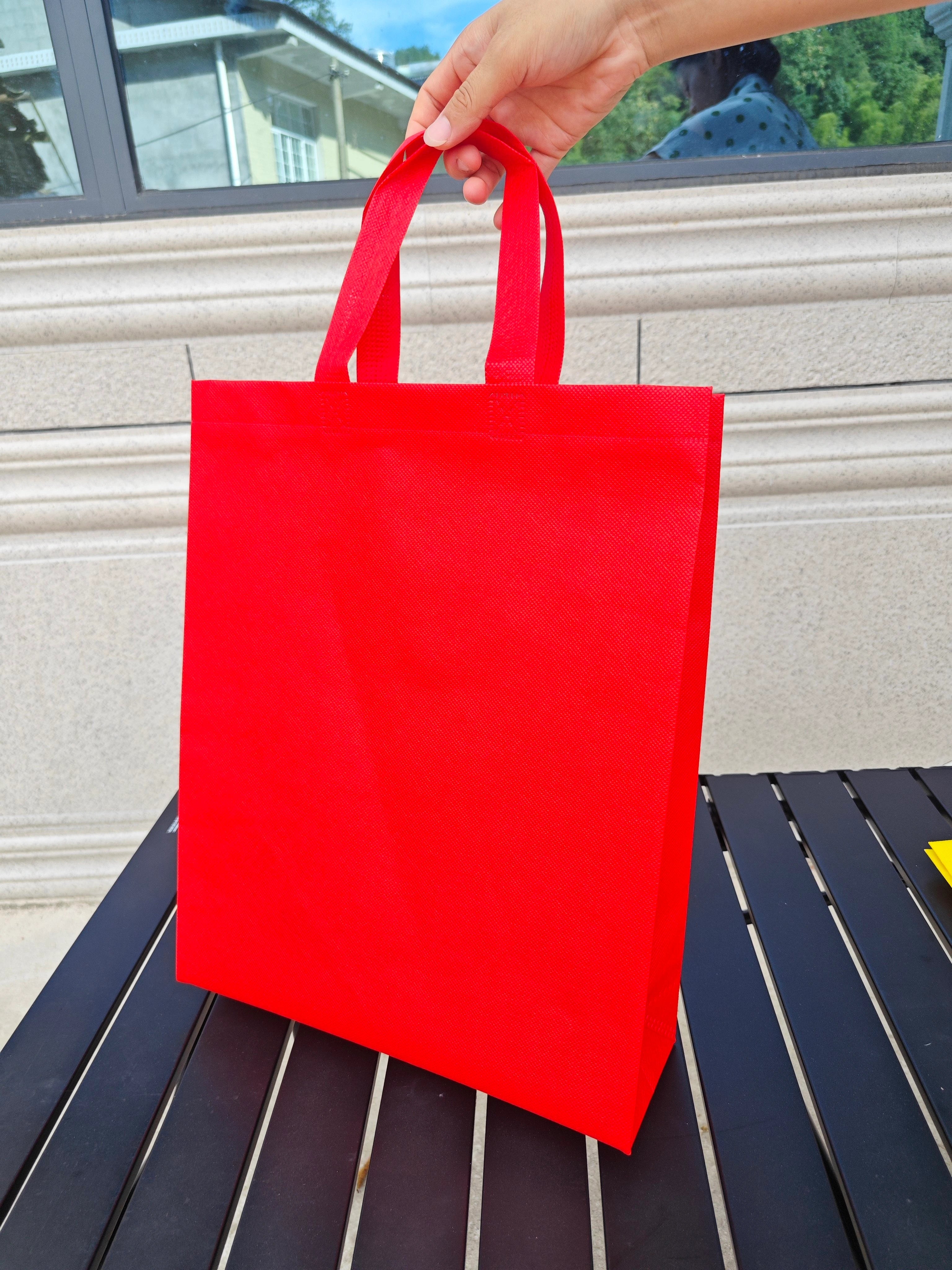 Bright Red vertical non-woven tote bags — 30 colors