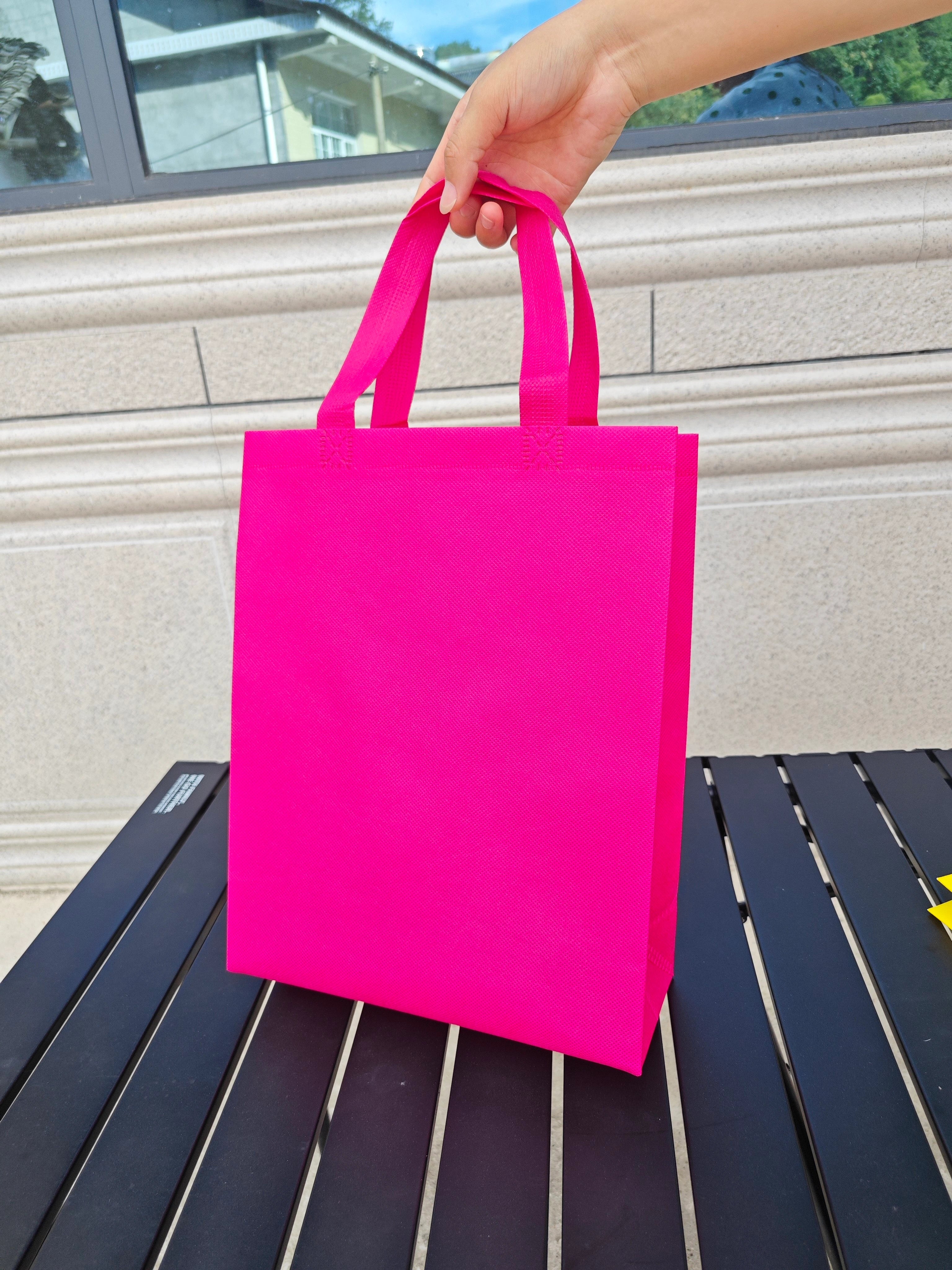 Dragon Fruit Pink vertical non-woven tote bags — 30 colors