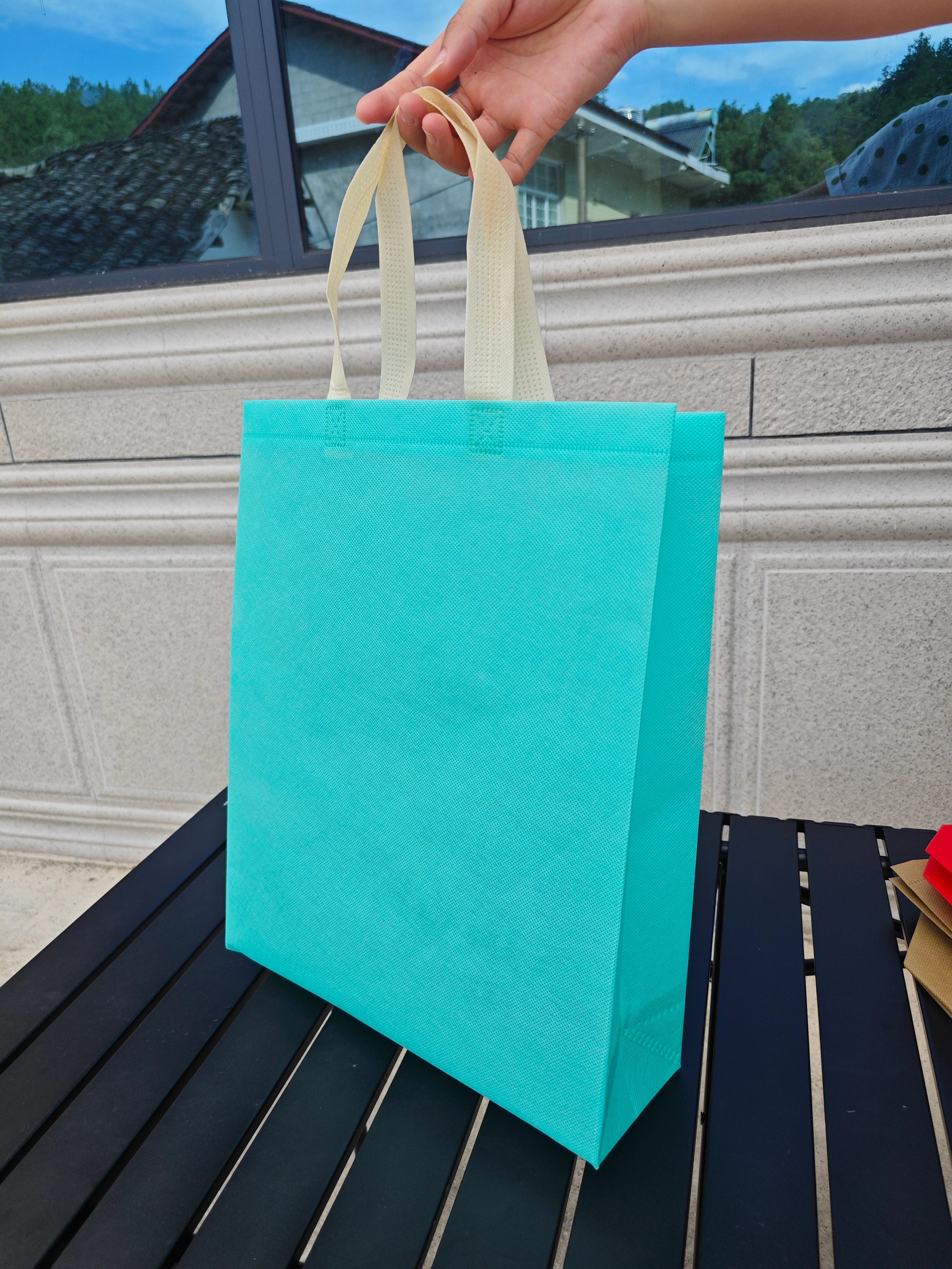 Lake Blue vertical non-woven tote bags — 30 colors