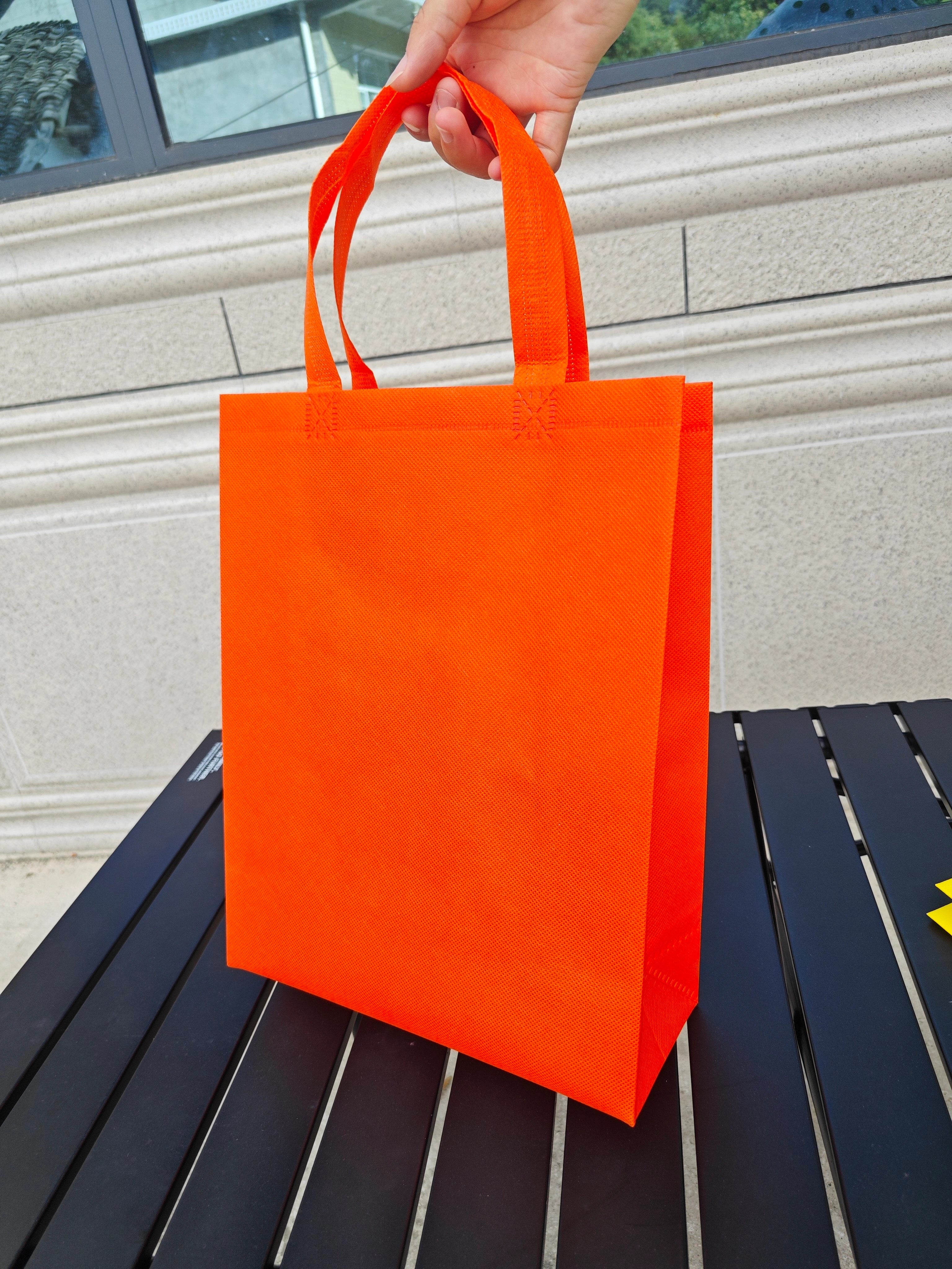 Orange Red vertical non-woven tote bags — 30 colors