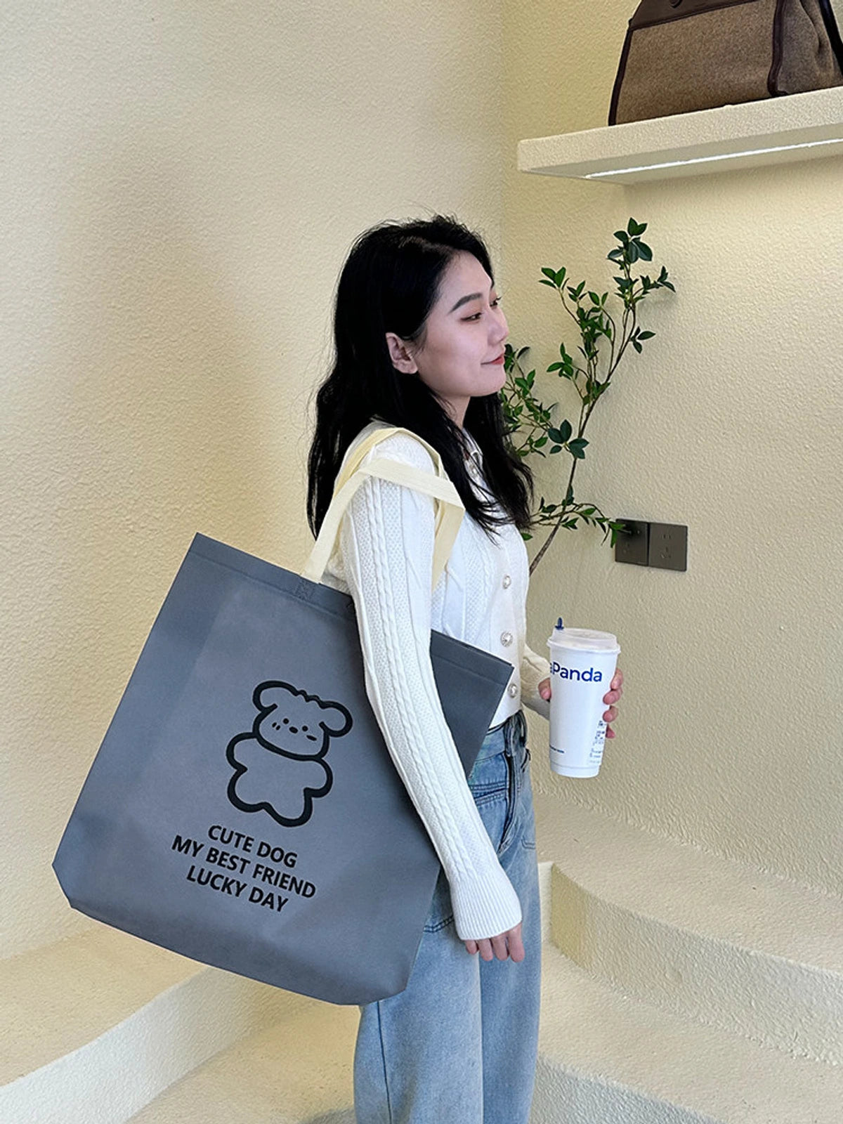Vertical Non-Woven Tote Bags — 8 Styles product view 2