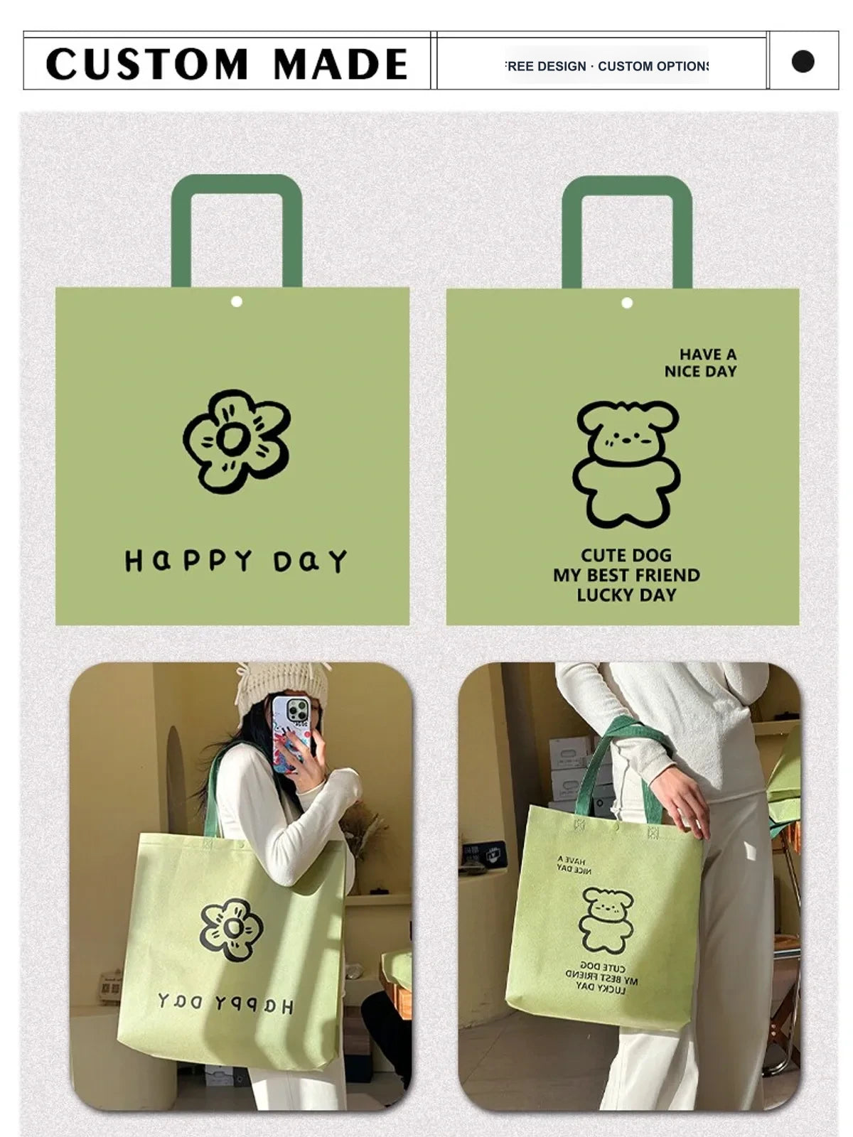 Vertical Non-Woven Tote Bags — 8 Styles product view 5