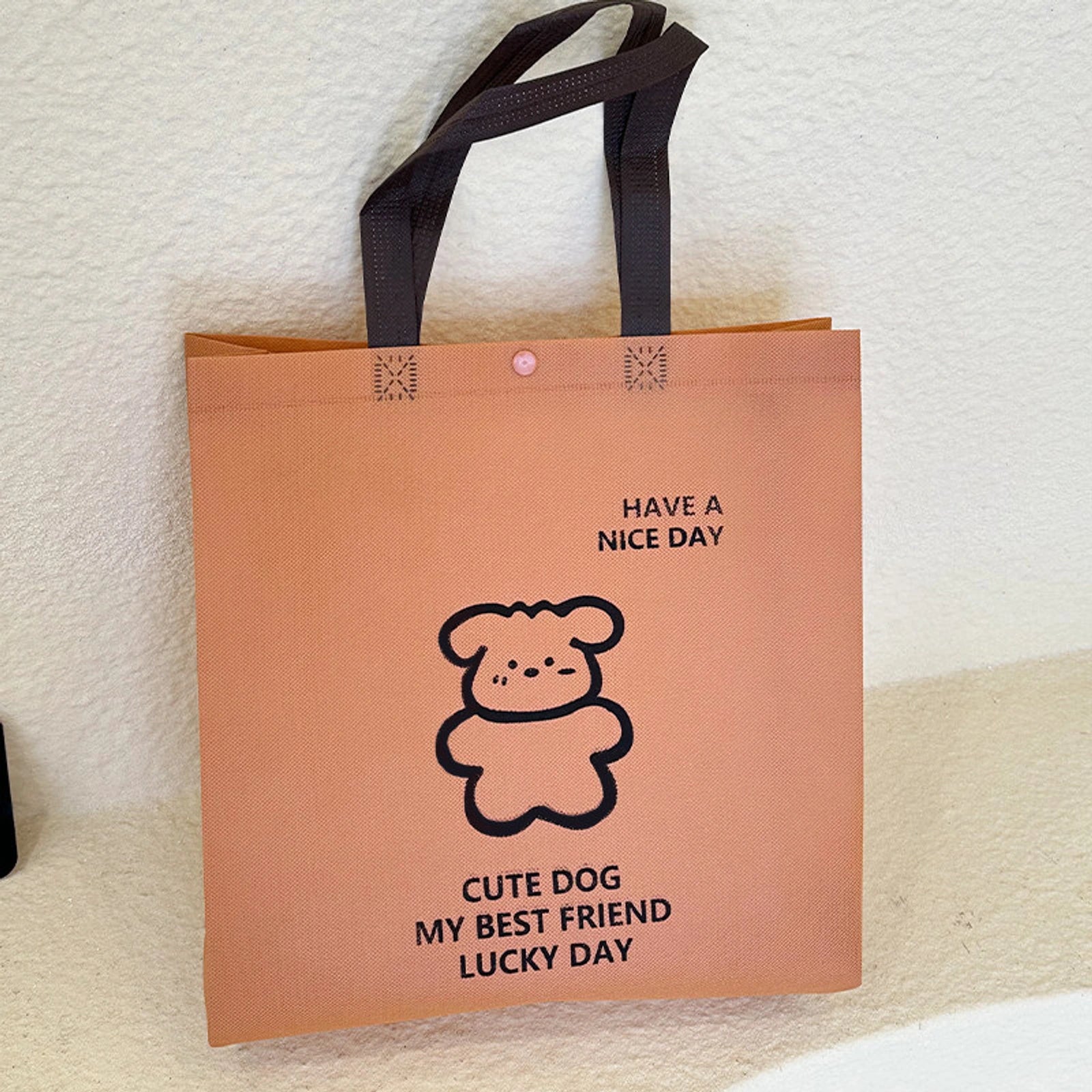 Vertical Non-Woven Tote Bags — 8 Styles — CaramelPuppy PrintSnap Closure