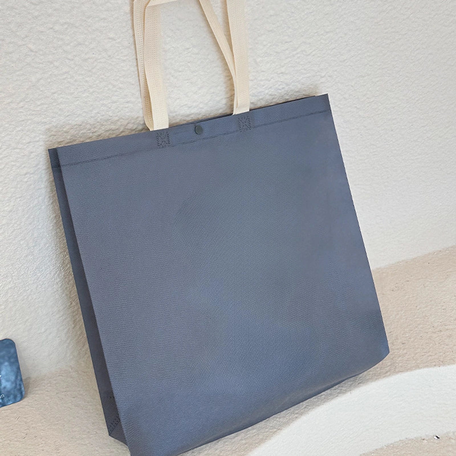 Vertical Non-Woven Tote Bags — 8 Styles — GrayPlainSnap Closure