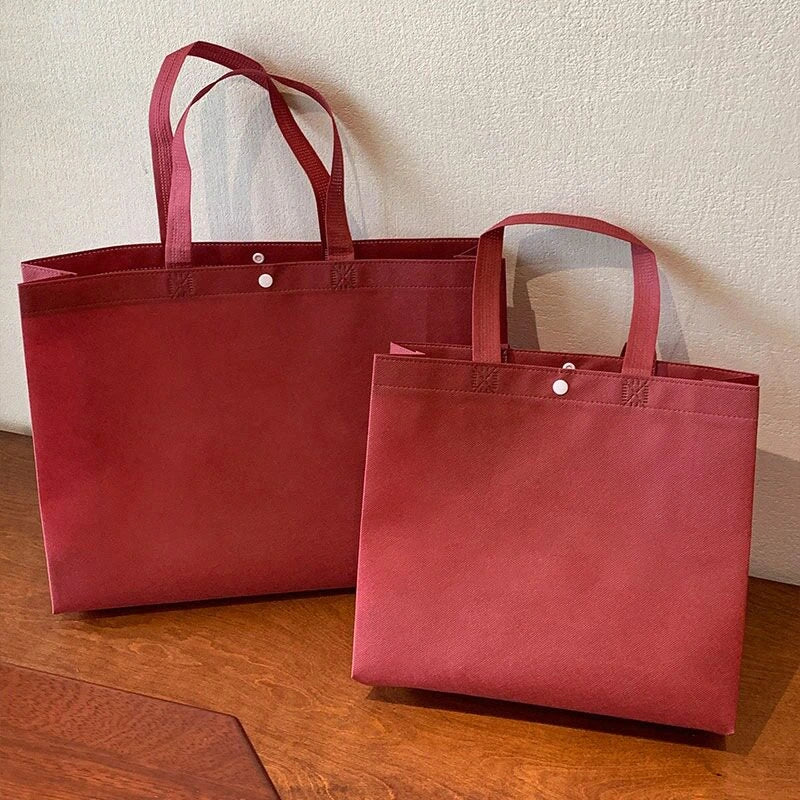 Ancora Red Plain webbing-handle non-woven tote bags — 6 styles