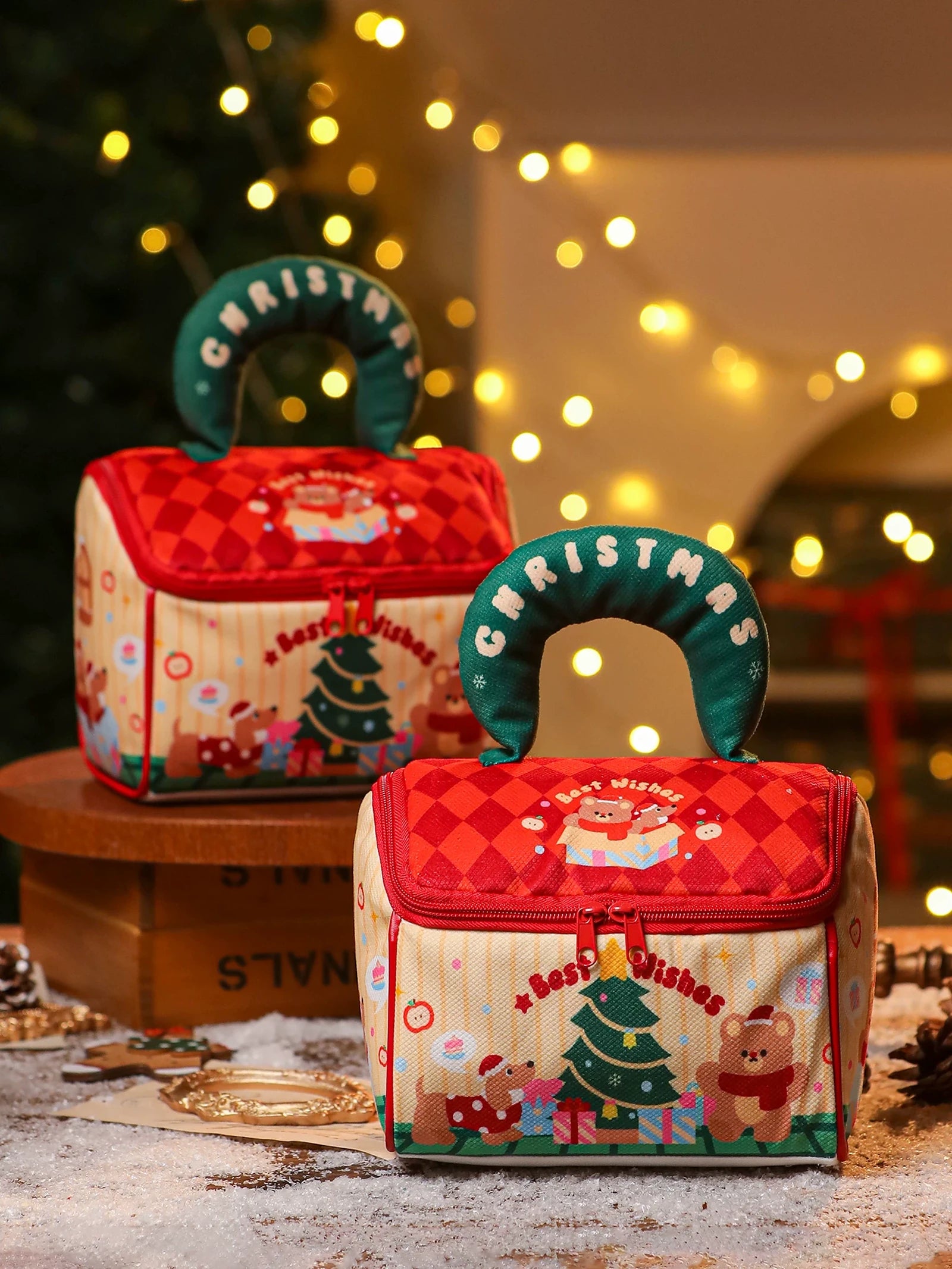 Zippered House-Shaped Christmas Gift Bags – product view