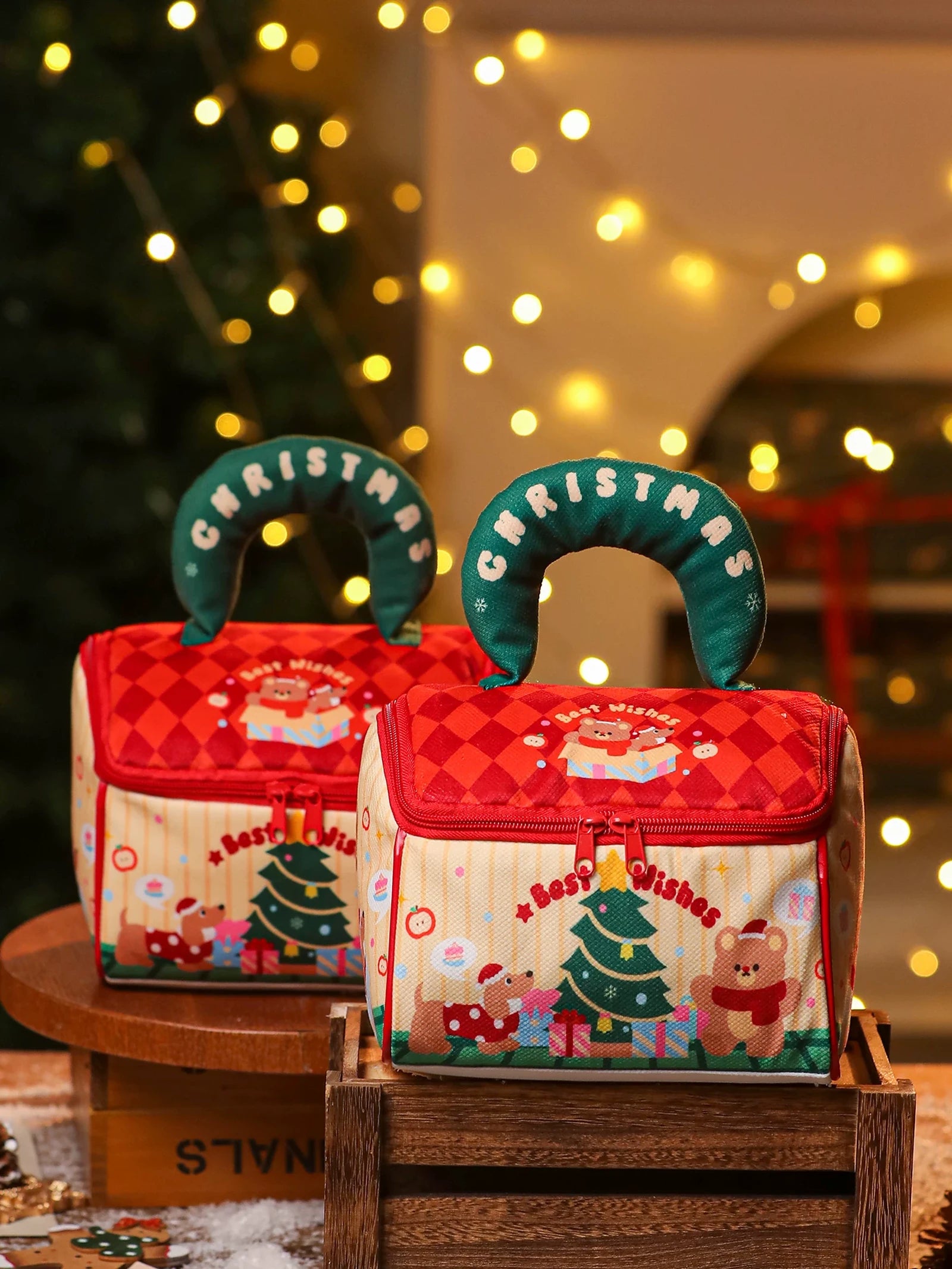 Zippered House-Shaped Christmas Gift Bags – product view
