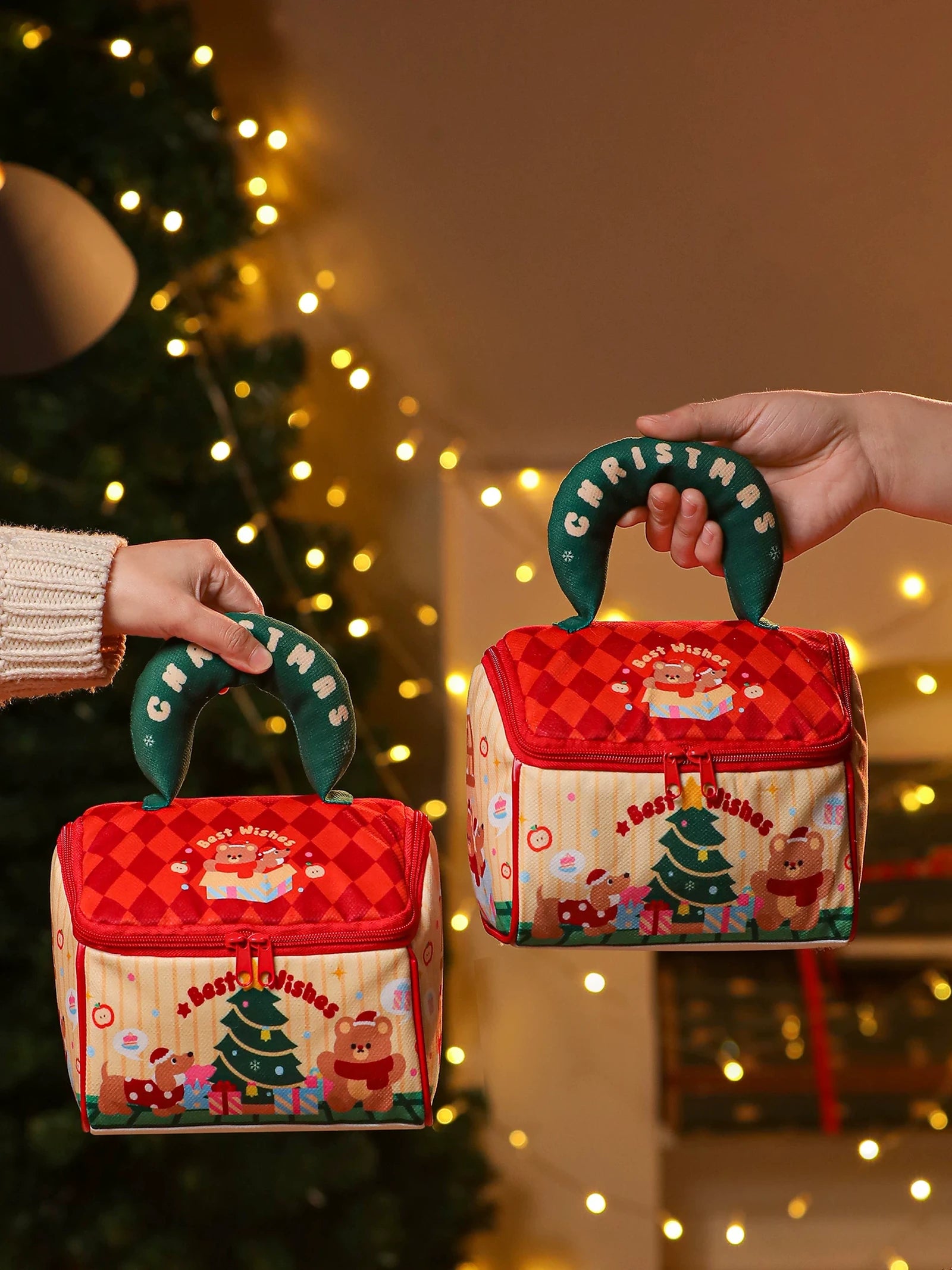 Zippered House-Shaped Christmas Gift Bags – product view