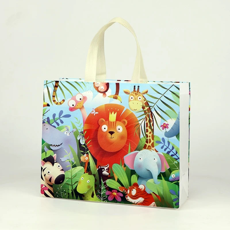 Zoo animals print non-woven tote bag